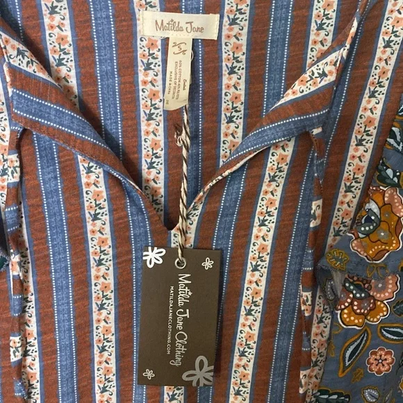 NWT Matilda Jane Patterned Dress with Ruffle Sleeves - Picture 4 of 5